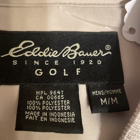 Eddie Bauer Golf Jacket Men's Medium‎ Tan Lightweight Windbreaker Pull Over - Picture 8 of 11